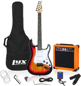 electric guitar starter packs comes with instrument cable digital tuner in vintage sunburst