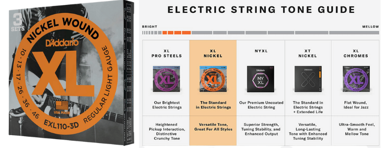 D'Addario XL top quality strings for Fender Stratocaster