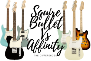 Header featuring Affinity Strat squire bullet stratocaster squire affinity telecaster