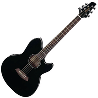 The Tcy10e guitar Offers access to upper frets and a transparent blue color option. No gig bag