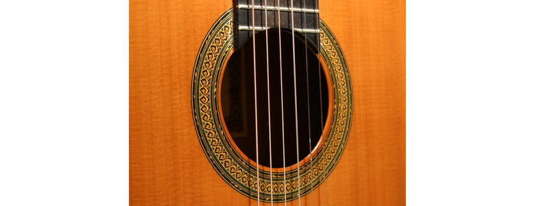 spanish guitar rosette design and sound hole